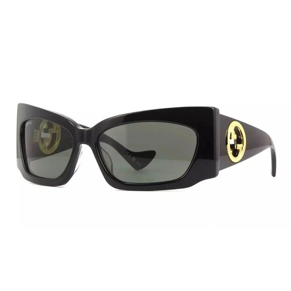 NEW GUCCI SUNGLASSES BLACK WOMEN EYEWEAR GUCCI GG1412S 001 - Picture 1 of 3